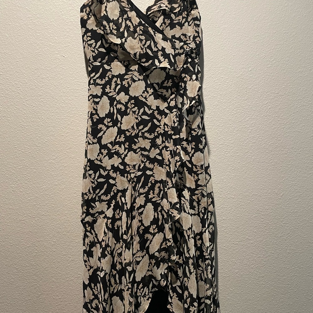 Floral Black and Cream Women's Dress